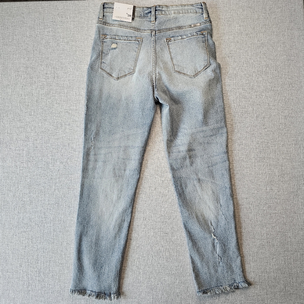 KanCan Straight Fit Jeans Size 28 Waist Raw Hem NWT - Picture 4 of 15